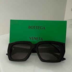 Bottega Veneta Black Sunglasses with Green Branded Box